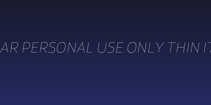Famiar PERSONAL USE ONLY Thin Italic Social Header