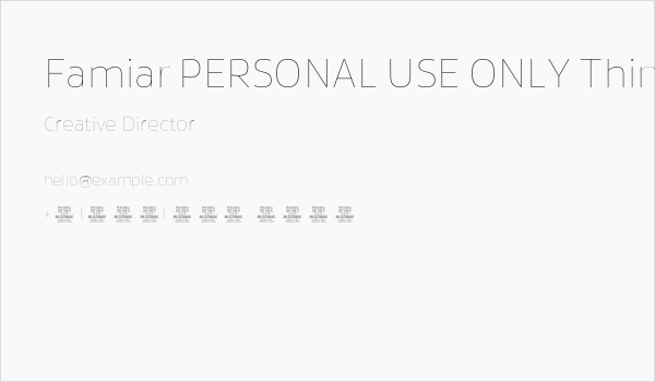 Famiar PERSONAL USE ONLY Thin Business Card