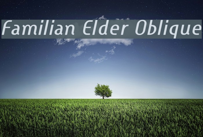 Familian Elder Oblique Font examples