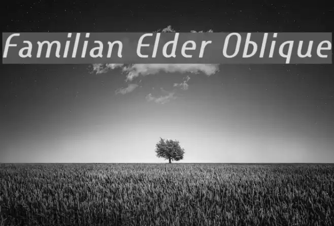 Familian Elder Oblique Font examples