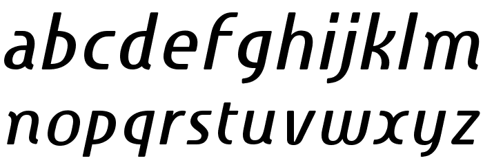 Familian Elder Oblique Font LOWERCASE