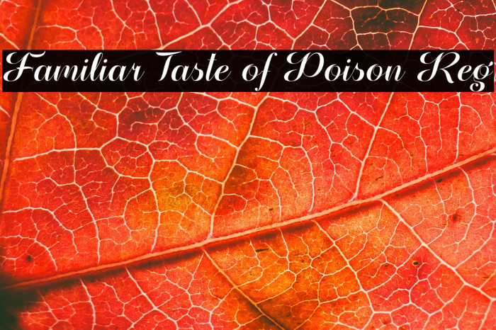 Familiar Taste of Poison Reg Example 2