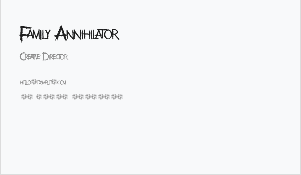 Family Annihilator Business Card