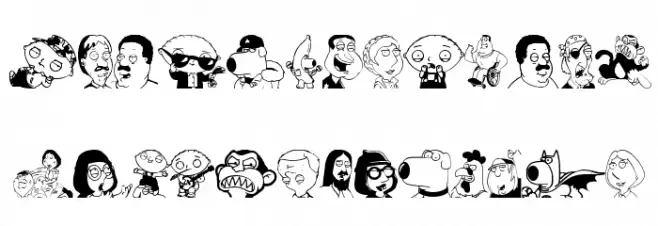 Family Guy Giggity Font Litere mici