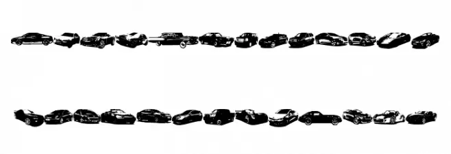 Famous Cars Font LOWERCASE