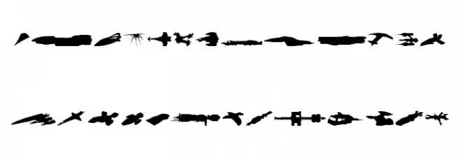 Famous Spaceships 2 Caratteri MAIUSCOLE