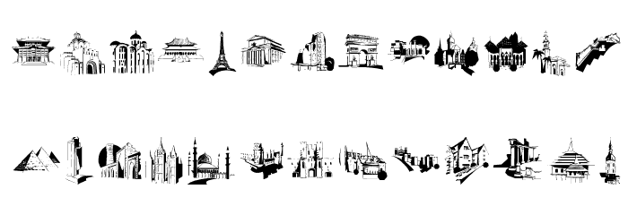 FamousBuildings Font LOWERCASE