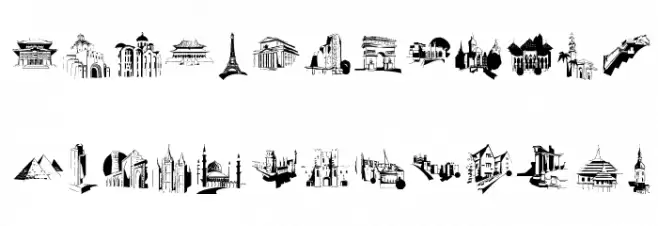 FamousBuildings Font LOWERCASE