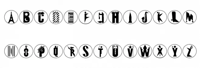 FamousPix-Circles フォント 大文字