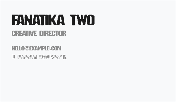 Fanatika Two Business Card