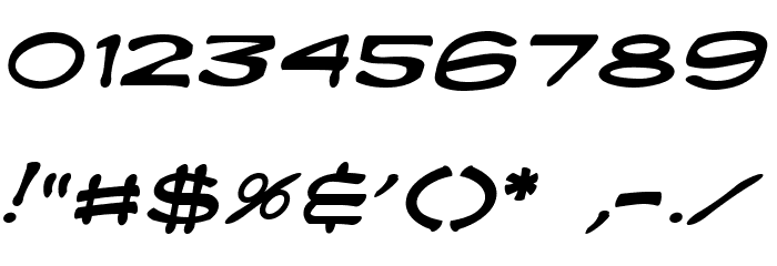 Fanboy Hardcore Italic Font OTHER CHARS