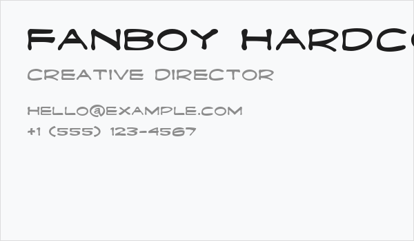 Fanboy Hardcore Business Card