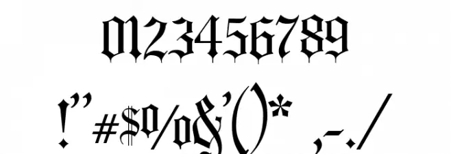 Fancy Card Text Font OTHER CHARS