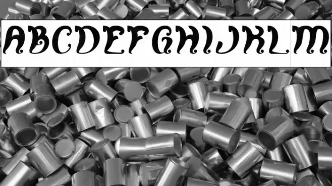 Fancy Curly-Inverse Font examples