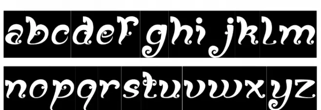 Fancy Curly-Inverse Fuentes MINÚSCULAS