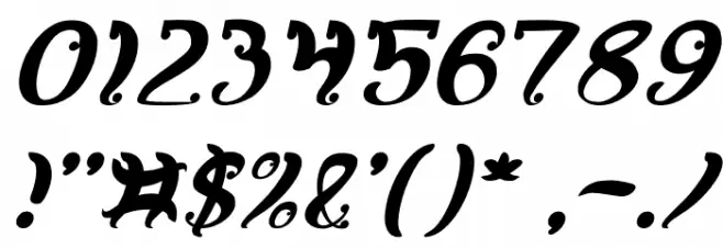 Fancy Curly Italic Font OTHER CHARS