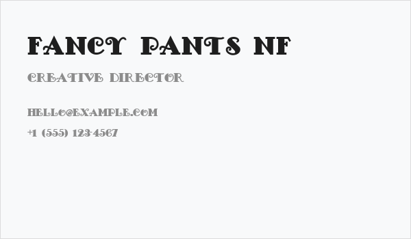 Fancy Pants NF Business Card