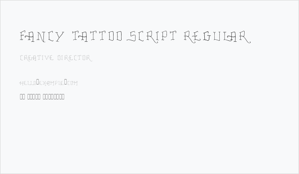 Fancy Tattoo Script Regular Business Card