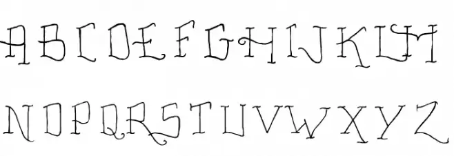 Fancy Tattoo Script Regular Font Litere mici