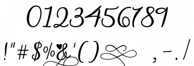 Fancy Valentine Font OTHER CHARS