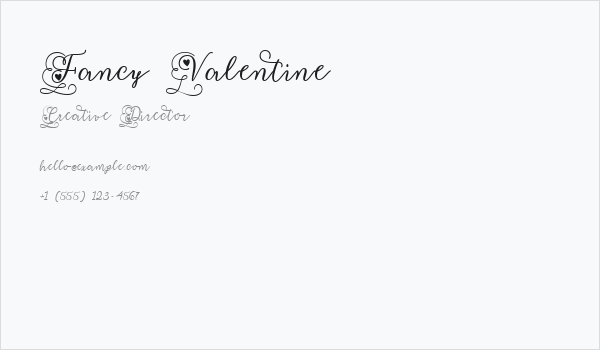 Fancy Valentine Business Card