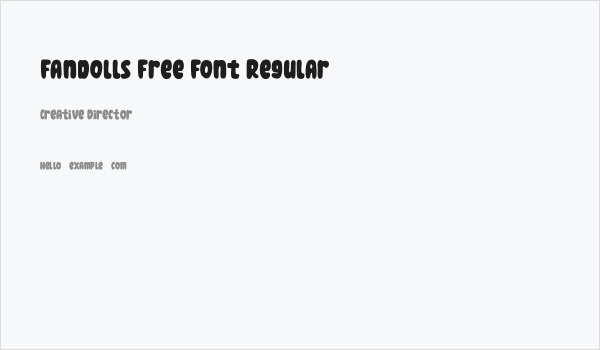 Fandolls Free Font Regular Business Card