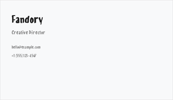 Fandory Business Card