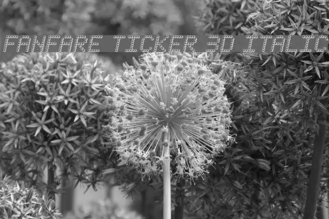 Fanfare Ticker 3D Italic Font examples