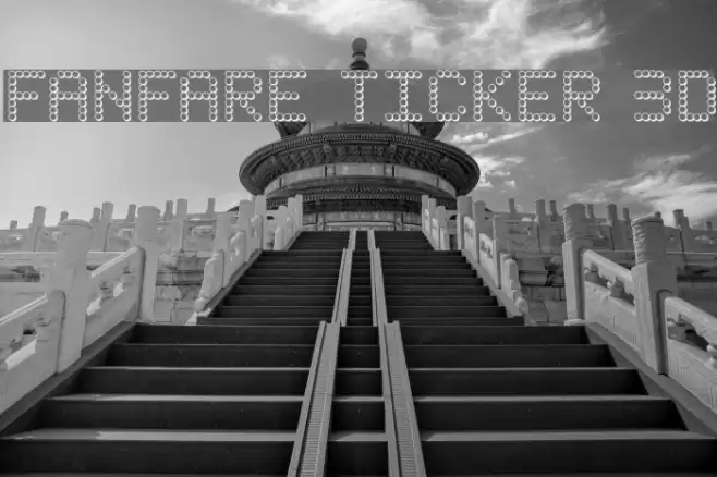 Fanfare Ticker 3D Font examples