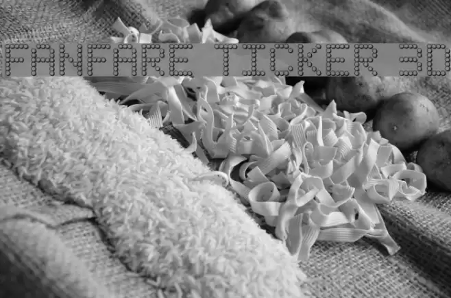 Fanfare Ticker 3D Font examples