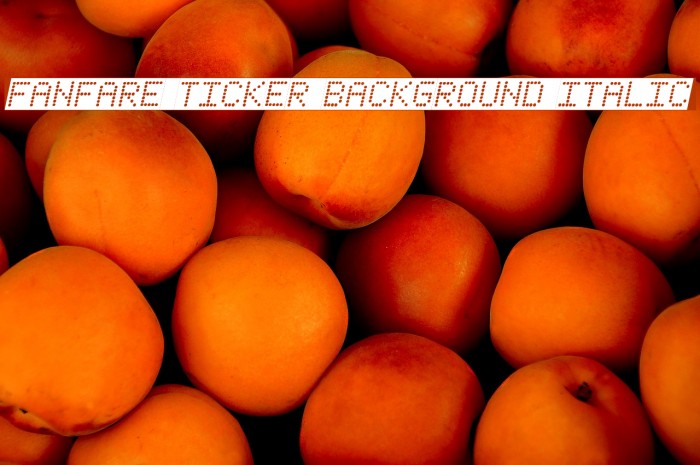 Fanfare Ticker Background Italic Font examples