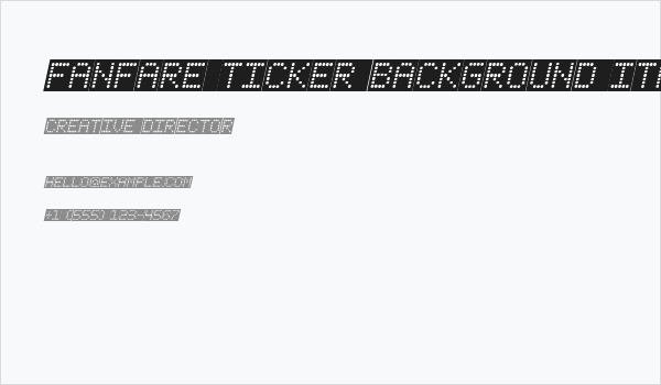 Fanfare Ticker Background Italic Business Card