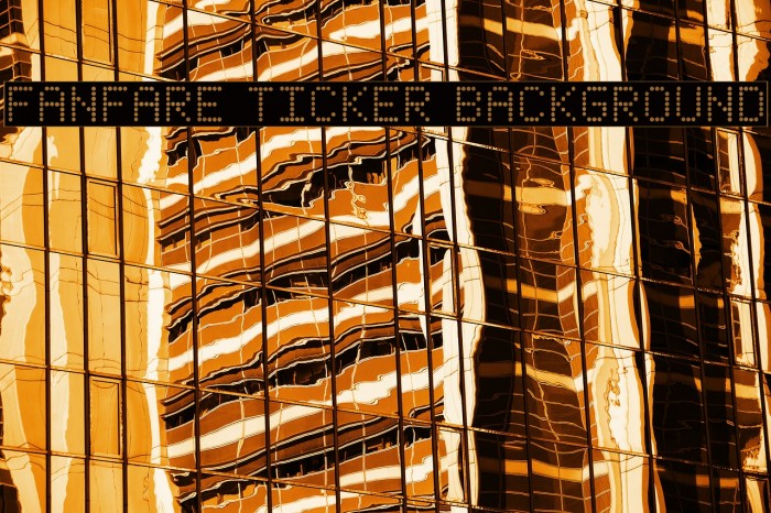 Fanfare Ticker Background Font examples