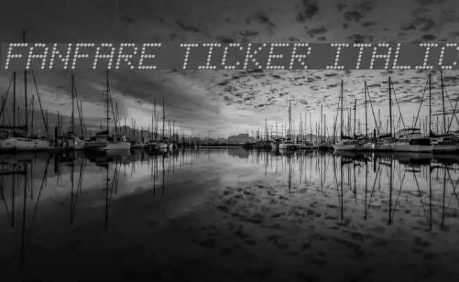 Fanfare Ticker Italic Font examples