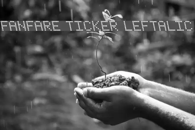 Fanfare Ticker Leftalic Font examples