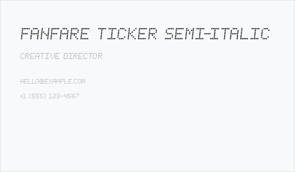 Fanfare Ticker Semi-Italic Business Card