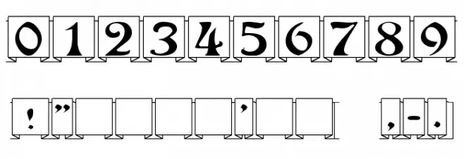 Fanfold Шрифта ДРУГИЕ символов
