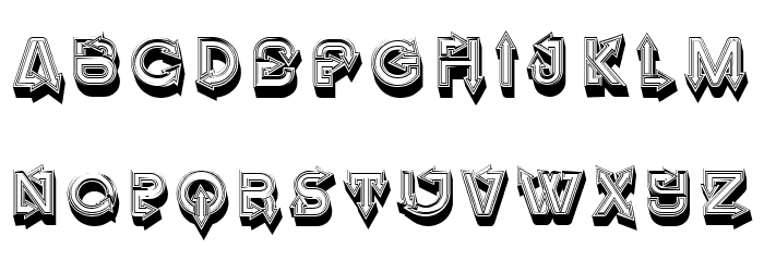 Fangxiang 3D Rustique Regular Font LOWERCASE