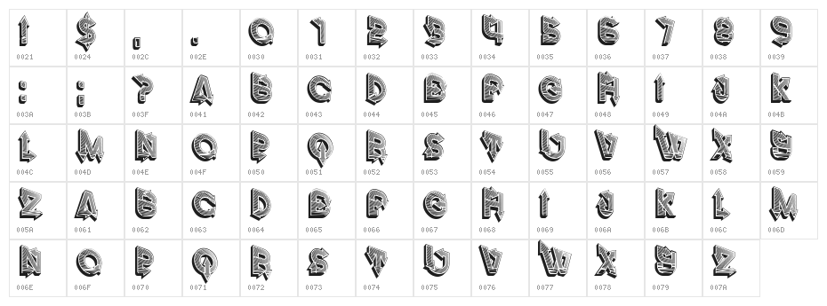 Fangxiang 3D Slant Multiline Regular Character Map