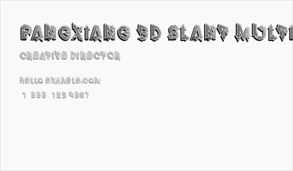 Fangxiang 3D Slant Multiline Regular Business Card