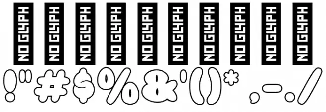 Fanky Bubble Graffiti Line Font OTHER CHARS