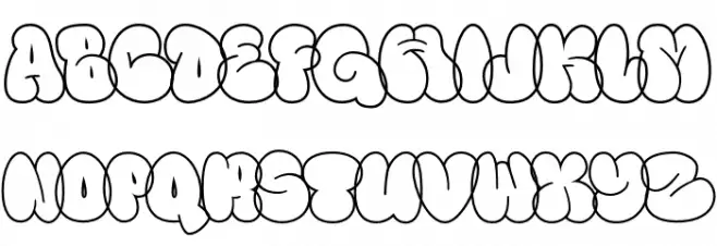 Fanky Bubble Graffiti Line フォント 大文字