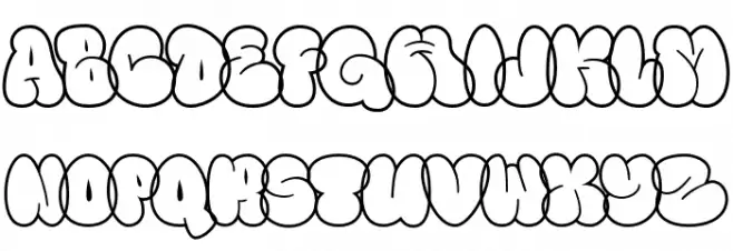 Fanky Bubble Graffiti Line Fuentes MINÚSCULAS
