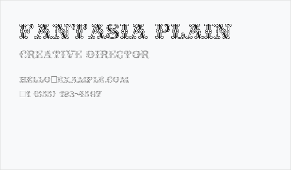 Fantasia Plain Business Card