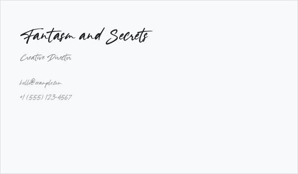 Fantasm and Secrets Business Card