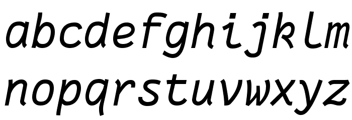 Fantasque Sans Mono Italic Font LOWERCASE
