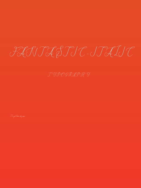 Fantastic-Italic Poster