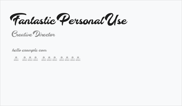 Fantastic Personal Use  Business Card