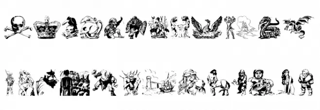 Fantasy Clipart 字体 大写
