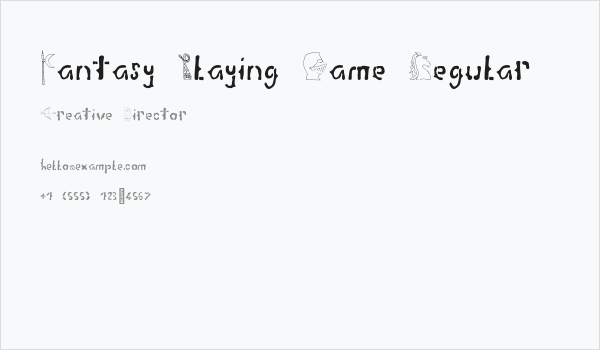 Fantasy Playing Game Regular Business Card